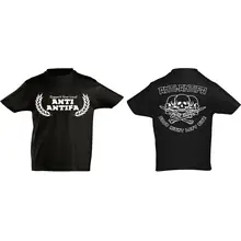 Kinder T-Shirt - Anti-Antifa Vorder- und Rückseite