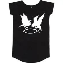 Damen T-Shirt Kleid - Hugin Munin Vorderseite