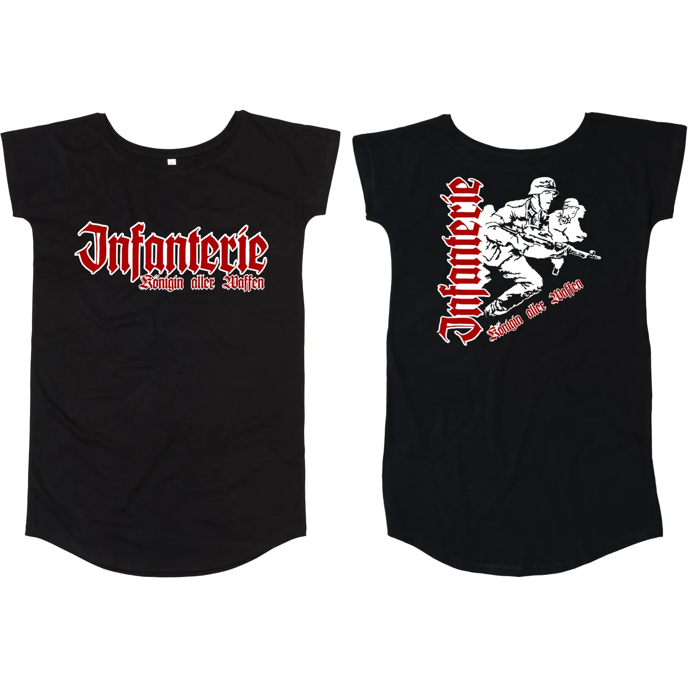 Damen T-Shirt Kleid - Infanterie, Königin aller Waffen