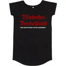 Damen T-Shirt Kleid - Blutendes Deutschland Vorderseite