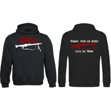 Kinder Kapuzenpullover - Mg42 Einigkeit, Recht und Freiheit Vorder- und Rückseite
