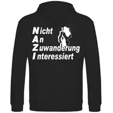Kinder Kapuzenpullover - Nicht an Zuwanderung interessiert, Fahne Rückseite
