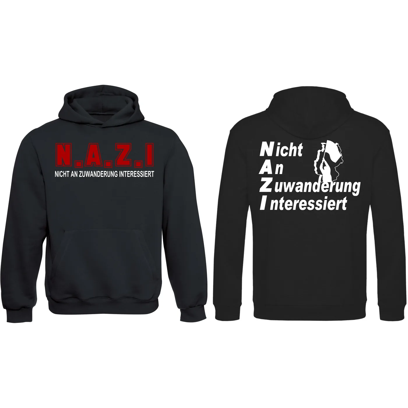 Kinder Kapuzenpullover - Nicht an Zuwanderung interessiert, Fahne
