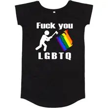 Damen T-Shirt Kleid - Fuck you, LGBTQ Vorderseite