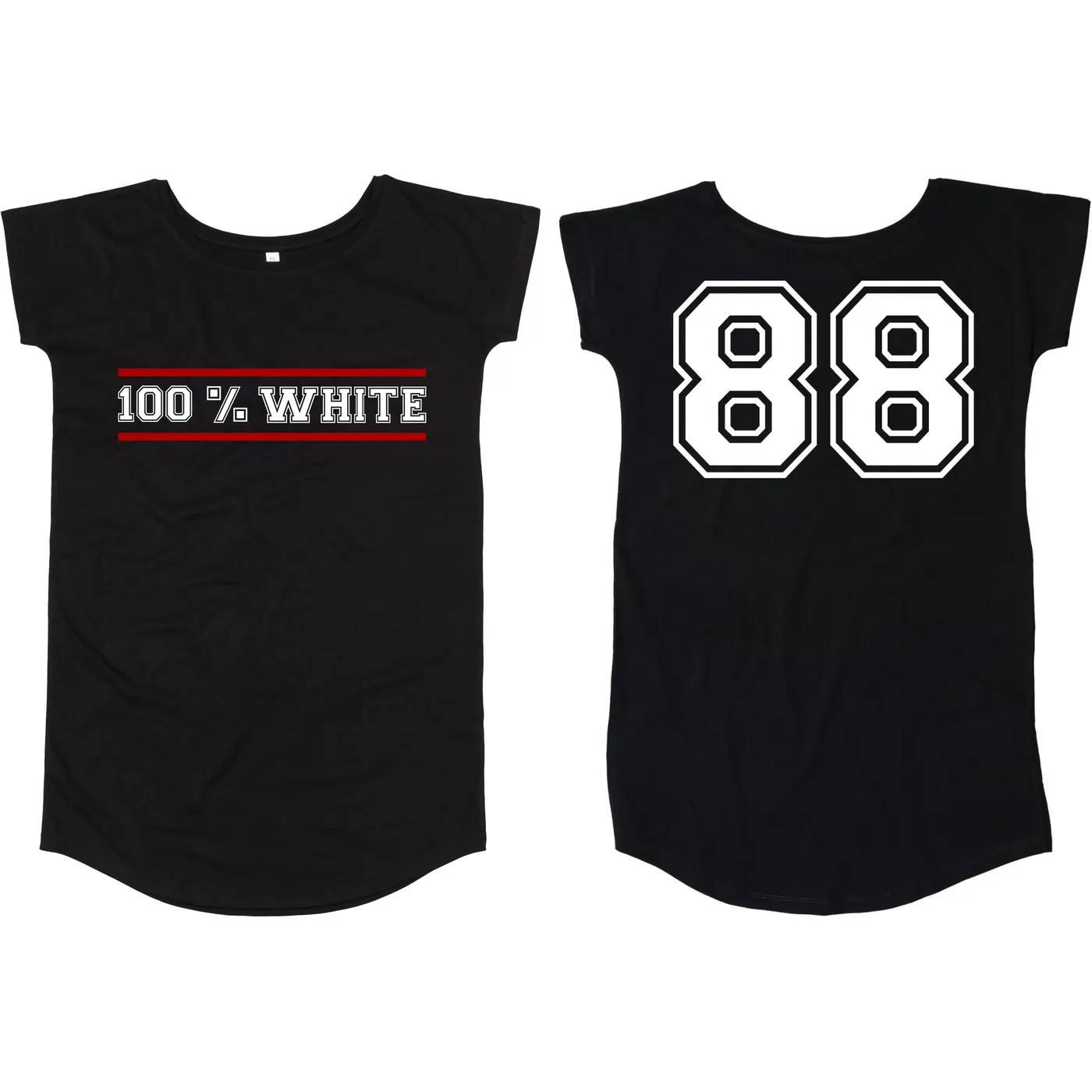 Damen T-Shirt Kleid - 100% White
