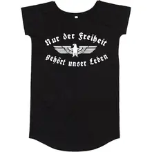 Damen T-Shirt Kleid - Nur der Freiheit gehört unser Leben Vorderseite