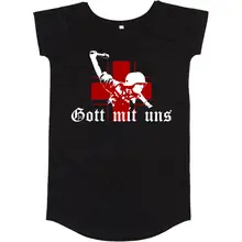 Damen T-Shirt Kleid - Gott mit uns, Soldat Vorderseite