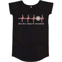 Damen T-Shirt Kleid - Mein Herz schlägt für Deutschland Vorderseite