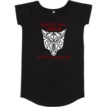 Damen T-Shirt Kleid - Lieber ein Wolf Odins als ein Lamm Gottes Vorderseite