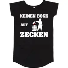 Damen T-Shirt Kleid - Keinen Bock auf Zecken Vorderseite