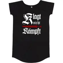 Damen T-Shirt Kleid - Klagt nicht kämpft, Schwert Vorderseite