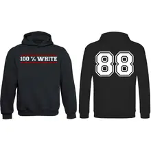 Kinder Kapuzenpullover - 100% White Vorder- und Rückseite