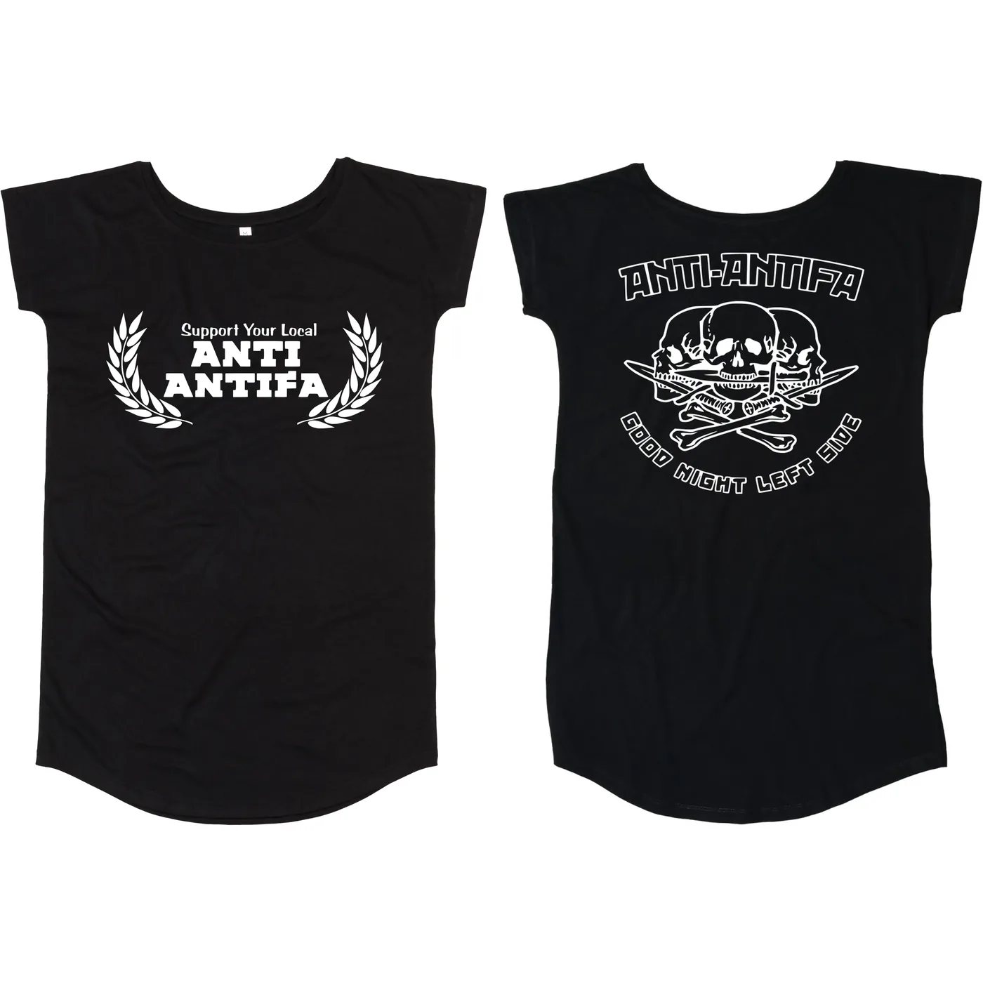 Damen T-Shirt Kleid - Anti-Antifa