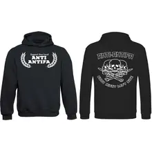 Kinder Kapuzenpullover - Anti-Antifa Vorder- und Rückseite