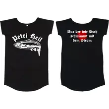 Damen T-Shirt Kleid - Petri Heil - gewählte Variante
