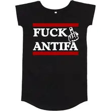 Damen T-Shirt Kleid - Fuck Antifa - gewählte Variante