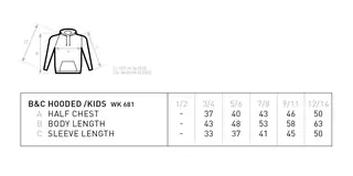 Kinder Kapuzenpullover - Lasst die Katzen los Größentabelle