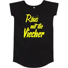 Damen T-Shirt Kleid - Raus mit die Viecher Vorderseite