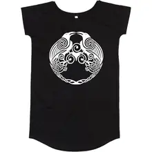 Damen T-Shirt Kleid - Raben Vorderseite