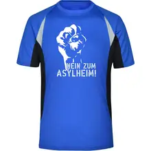 Herren Sportshirt - Nein zum Asylheim Vorderseite