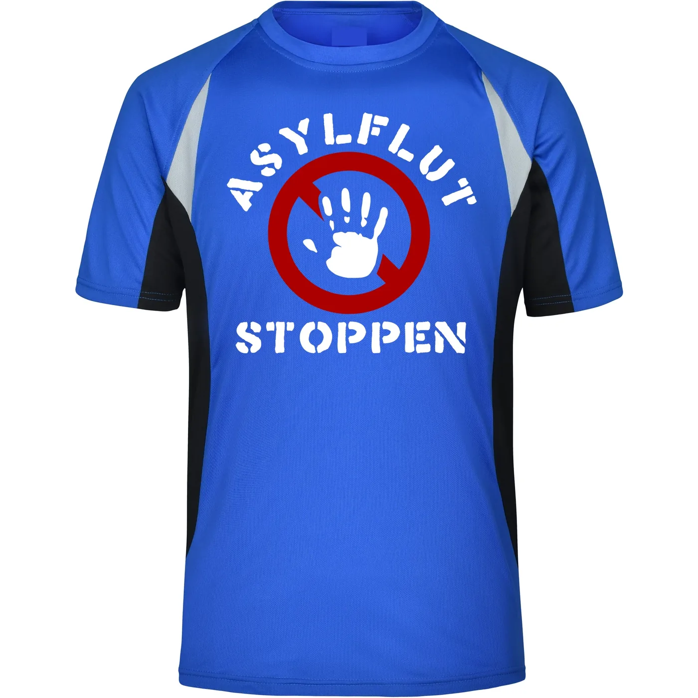 Herren Sportshirt - Asylflut stoppen