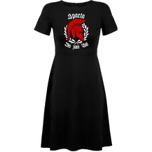 Damen kurzarm Kleid - Sparta, bis zum Tod Vorderseite