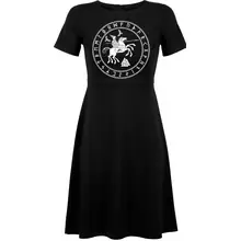 Damen kurzarm Kleid - Odin und Sleipnir Vorderseite