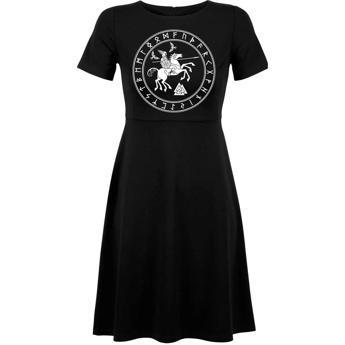 Damen kurzarm Kleid - Odin und Sleipnir