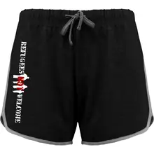 Damen kurze Sporthose - Refugees Not Welcome Vorderseite