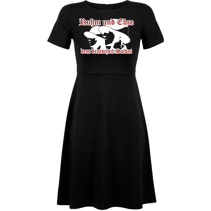 Damen kurzarm Kleid - Ruhm und Ehre dem deutschen Soldat
