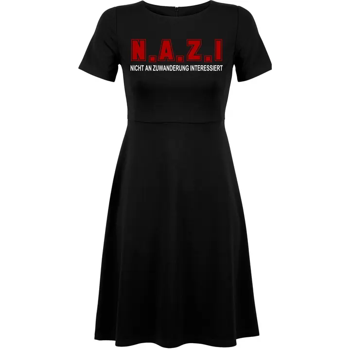 Damen kurzarm Kleid - Nicht an Zuwanderung interessiert, Fahne
