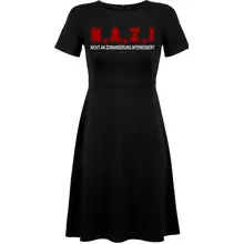Damen kurzarm Kleid - Nicht an Zuwanderung interessiert, Fahne Vorderseite