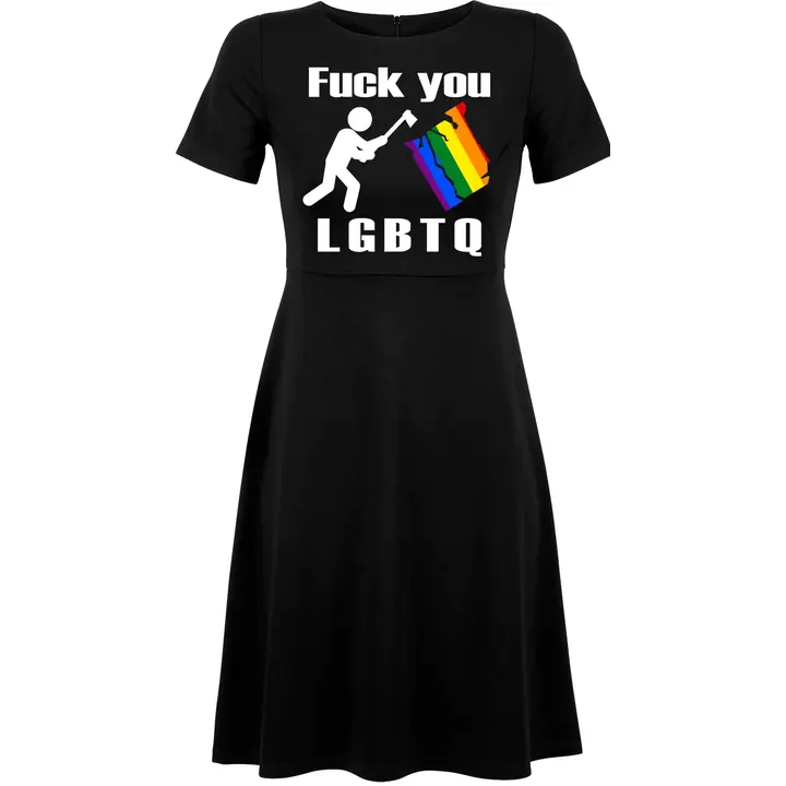 Damen kurzarm Kleid - Fuck you, LGBTQ