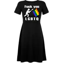 Damen kurzarm Kleid - Fuck you, LGBTQ Vorderseite