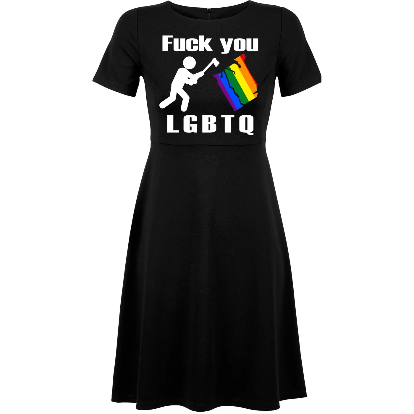 Damen kurzarm Kleid - Fuck you, LGBTQ