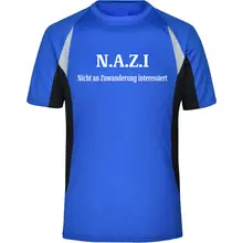 Herren Sportshirt - Nazi nicht an Zuwanderung interessiert Vorderseite