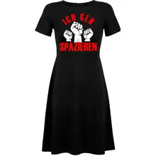 Damen kurzarm Kleid - Ich geh Spazieren - gewählte Variante