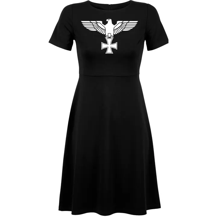 Damen kurzarm Kleid - Adler, Kreuz