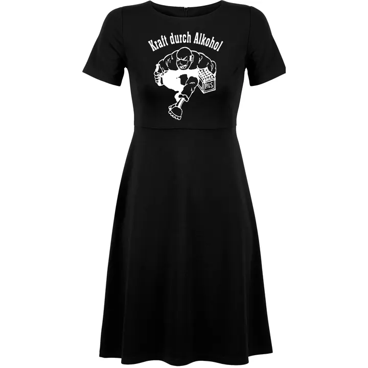 Damen kurzarm Kleid - Kraft durch Alkohol
