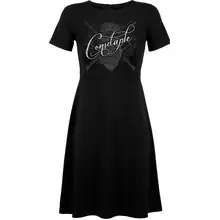 Damen kurzarm Kleid - Consdaple, Totenkopf Vorderseite