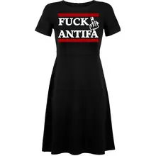 Damen kurzarm Kleid - Fuck Antifa - gewählte Variante