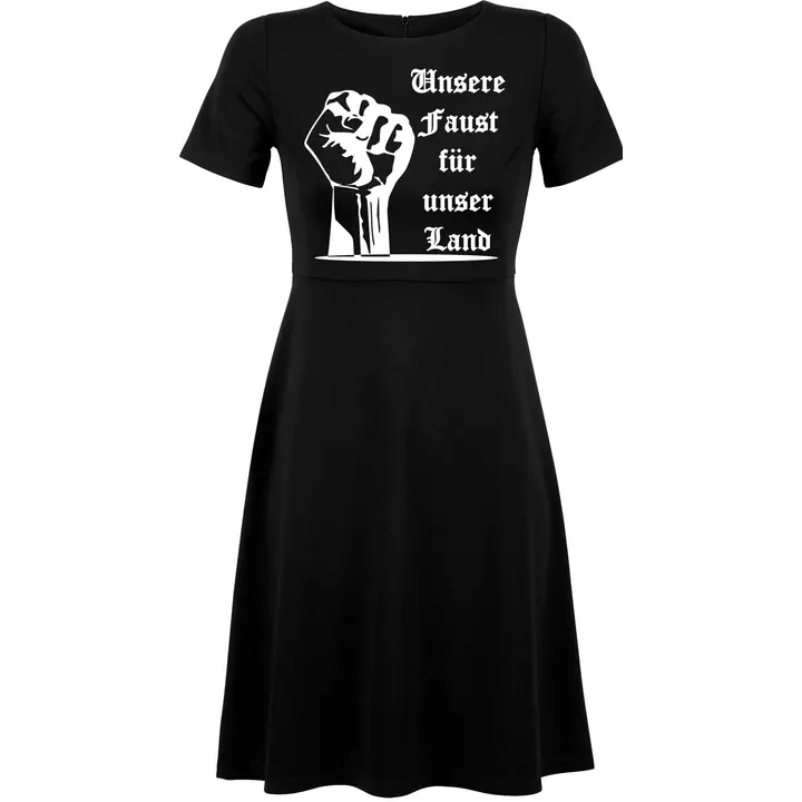 Damen kurzarm Kleid - Unsere Faust für unser Land