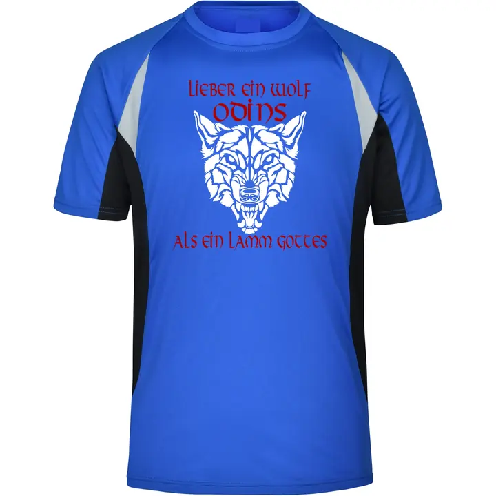Herren Sportshirt - Lieber ein Wolf Odins als ein Lamm Gottes