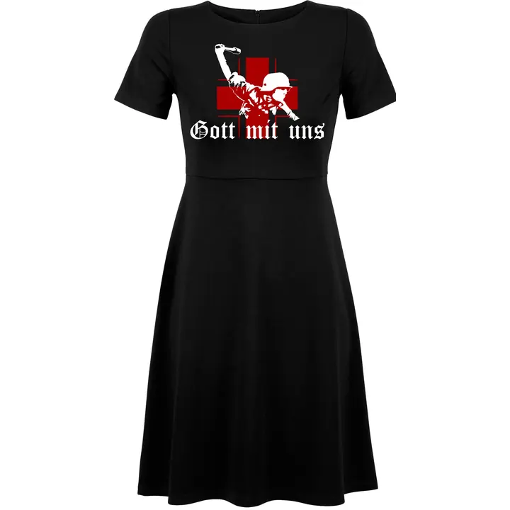 Damen kurzarm Kleid - Gott mit uns, Soldat