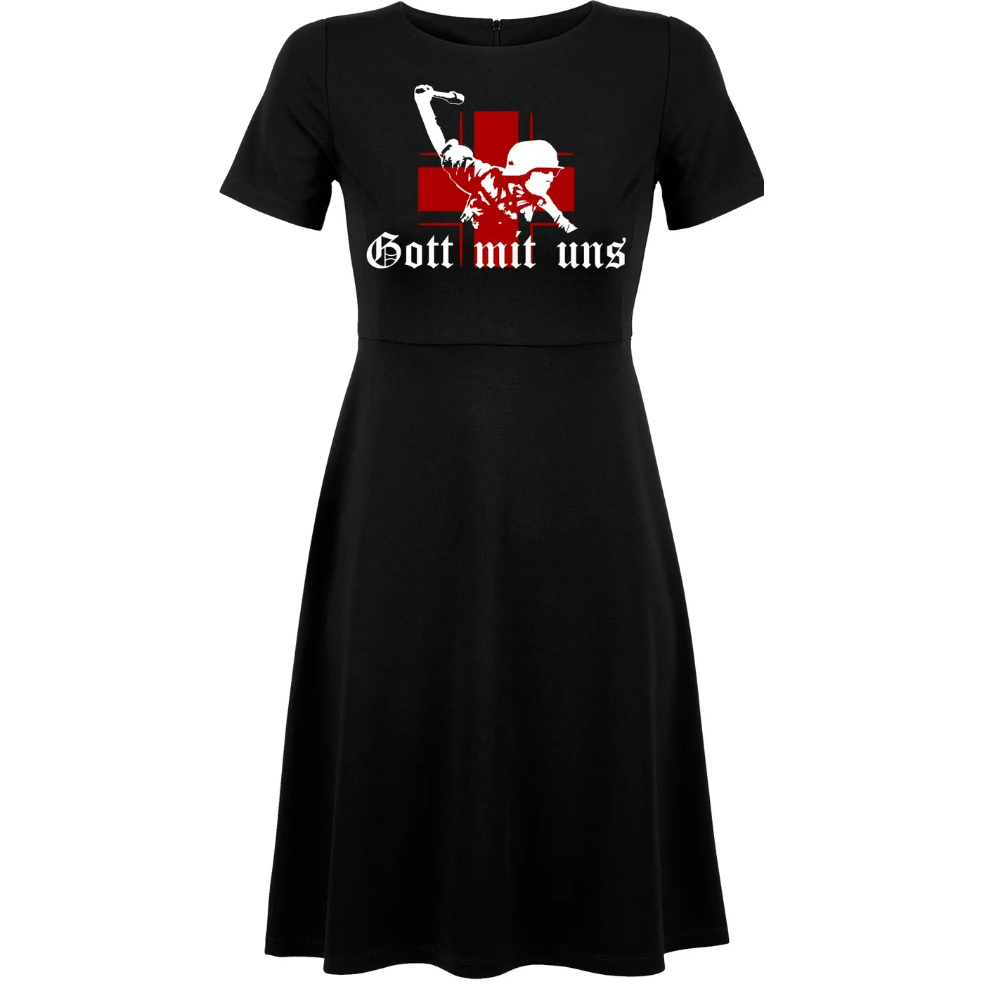Damen kurzarm Kleid - Gott mit uns, Soldat
