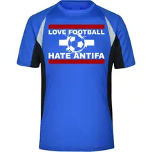 Herren Sportshirt - Love Football hate Antifa Vorderseite
