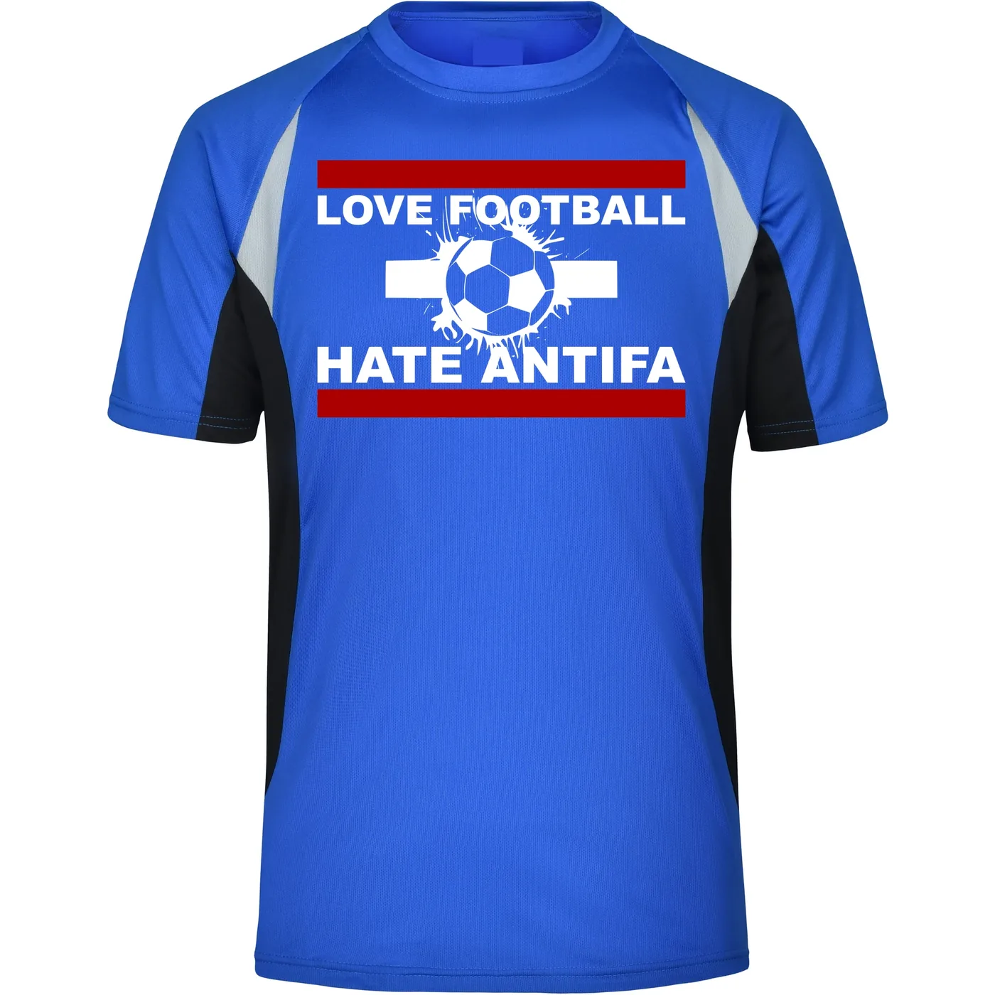 Herren Sportshirt - Love Football hate Antifa
