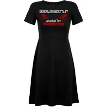 Damen kurzarm Kleid - Überwachungsstaat abschaffen - gewählte Variante