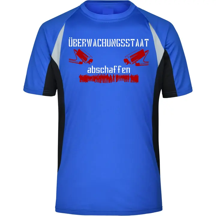 Herren Sportshirt - Überwachungsstaat abschaffen