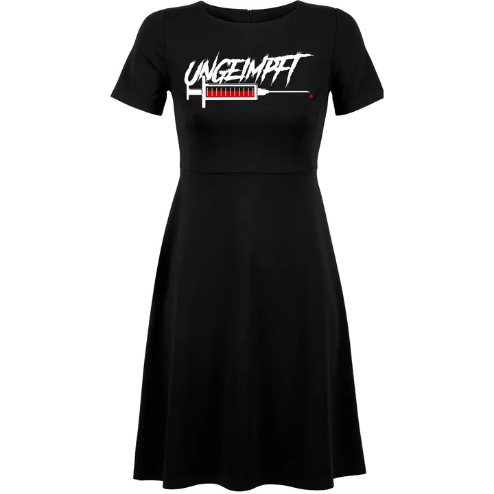 Damen kurzarm Kleid - Ungeimpft, Spritze